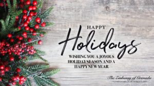 Season's Greetings and Notice of Holiday Closures